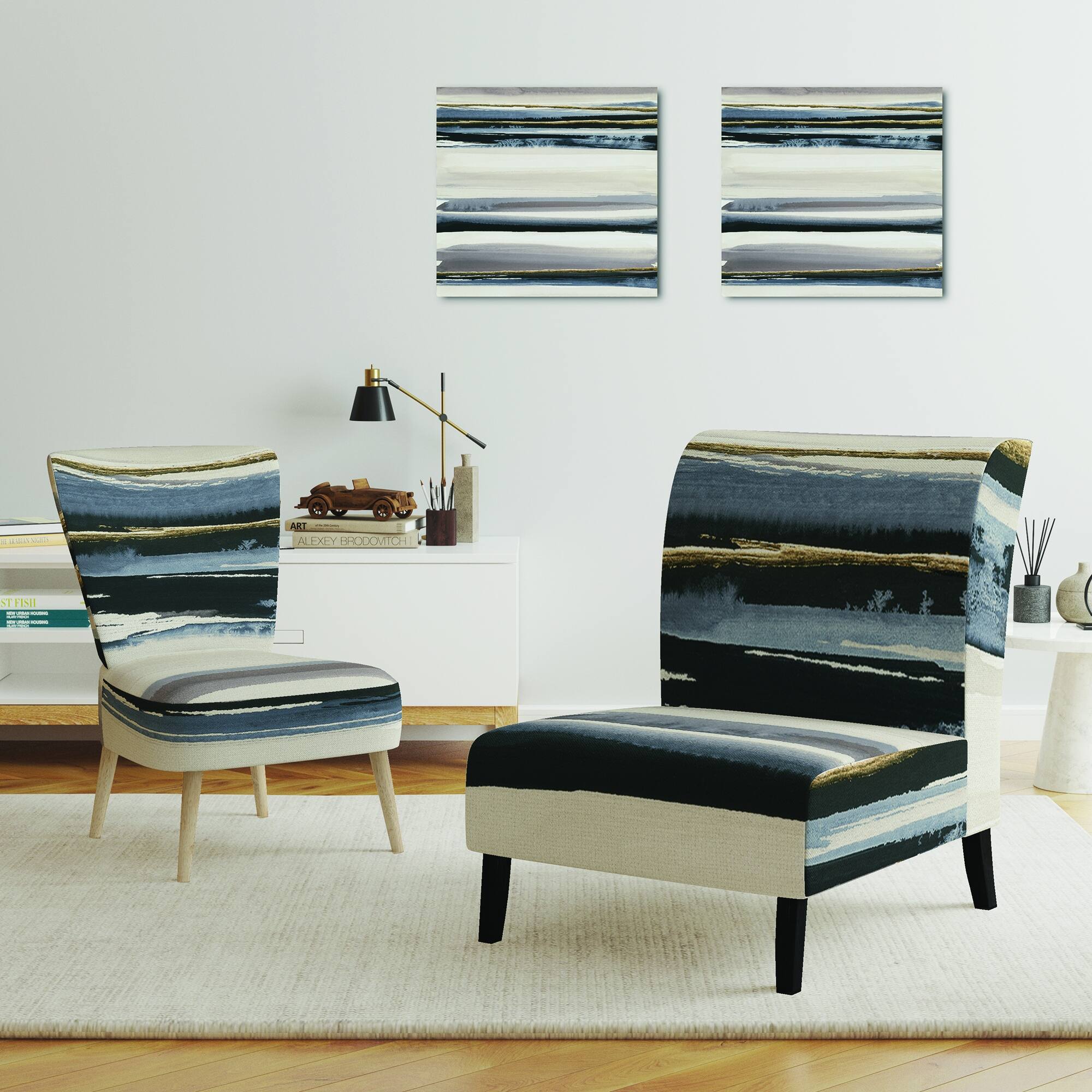 Designart "Gold Watercolor Amethyst II" Upholstered Modern Accent Chair